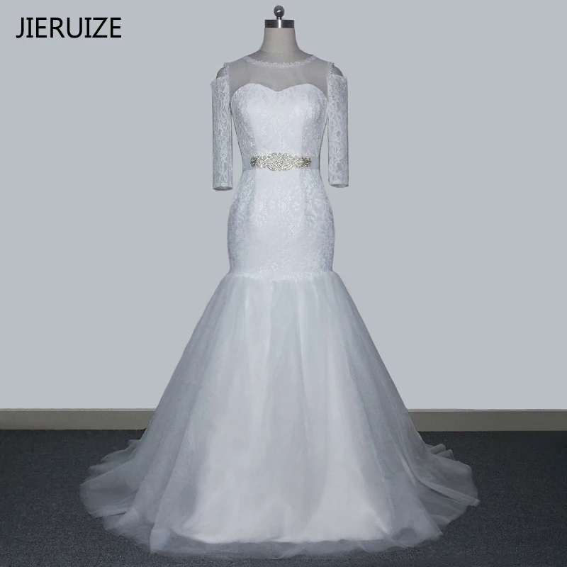 JIERUIZE White Lace Off the Shoulder Mermaid Wedding Dresses 2018 Sash Long Sleeves Cheap Wedding Gowns vestidos de novia
JIERUIZE White Lace Off the Shoulder Mermaid Wedding Dresses 2018 Sash Long Sleeves Cheap Wedding Gowns vestidos de novia