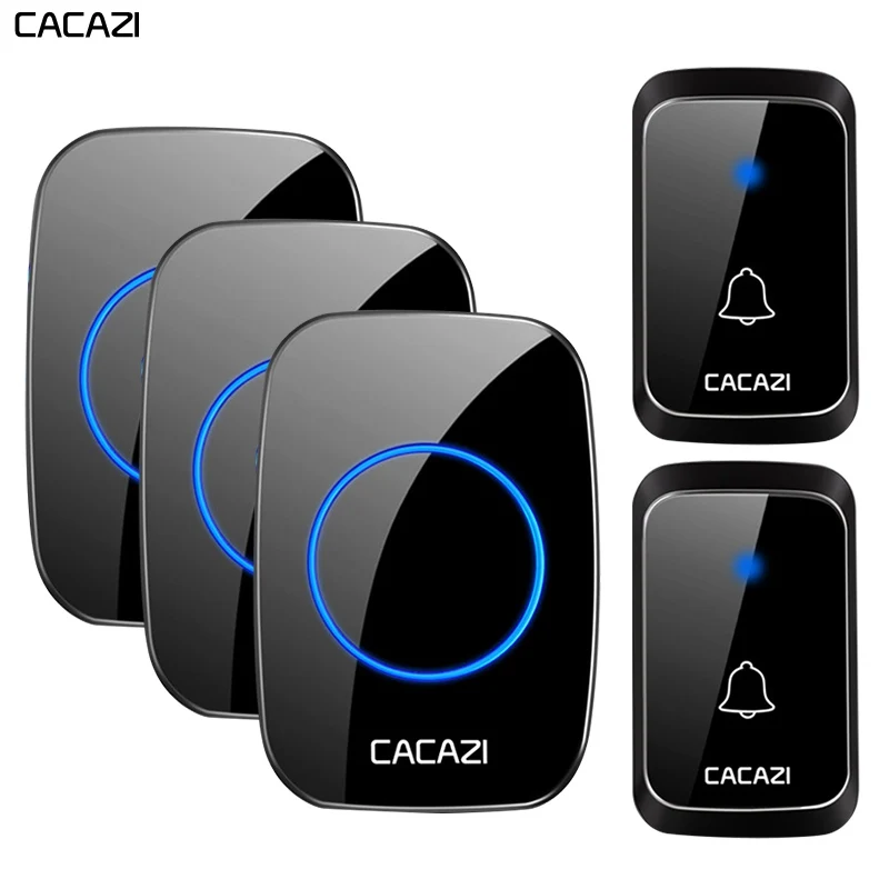 CACAZI Waterproof Wireless Doorbell 300M Remote 2 Battery Button 3 Receiver Home Door Calling Bell US EU AU Plug 58 Chimes
CACAZI Waterproof Wireless Doorbell 300M Remote 2 Battery Button 3 Receiver Home Door Calling Bell US EU AU Plug 58 Chimes