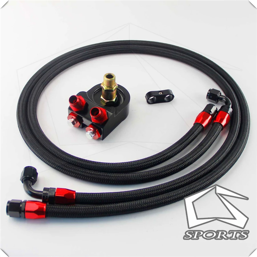 AN8 Oil Filter Sandwich Adapter+AN8 1.4m 1.6m Nylon Braided or SS Braided Oil Line Black / Blue
AN8 Oil Filter Sandwich Adapter+AN8 1.4m 1.6m Nylon Braided or SS Braided Oil Line Black / Blue