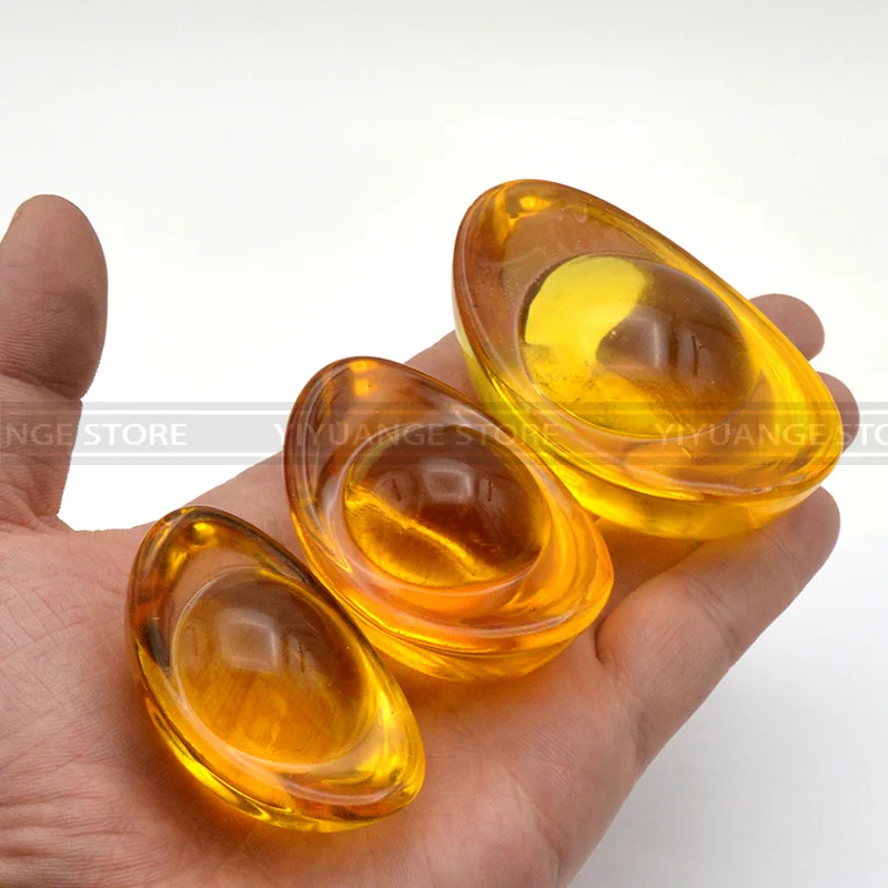 Chinese Yellow Crystal Glass Gold Ingots Paperweight Lucky Home Decoration Family Fashion Gift Feng Shui 5cm
Chinese Yellow Crystal Glass Gold Ingots Paperweight Lucky Home Decoration Family Fashion Gift Feng Shui 5cm