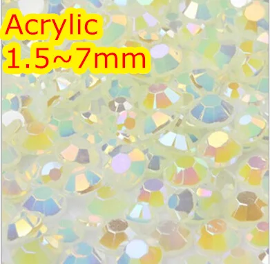 Jelly Jonquil AB Color 1.5~7mm All size Choice Flat Back Round Acrylic rhinestone,Acrylic 3D Nail Art / Garment Rhinestone
Jelly Jonquil AB Color 1.5~7mm All size Choice Flat Back Round Acrylic rhinestone,Acrylic 3D Nail Art / Garment Rhinestone