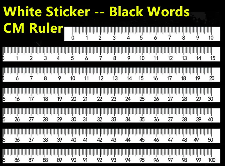 

15PCS/LOT Centimeter Ruler DIY White Self Adhesive Measuring Tape Ruler Sticker 10CM-200CM Size Available