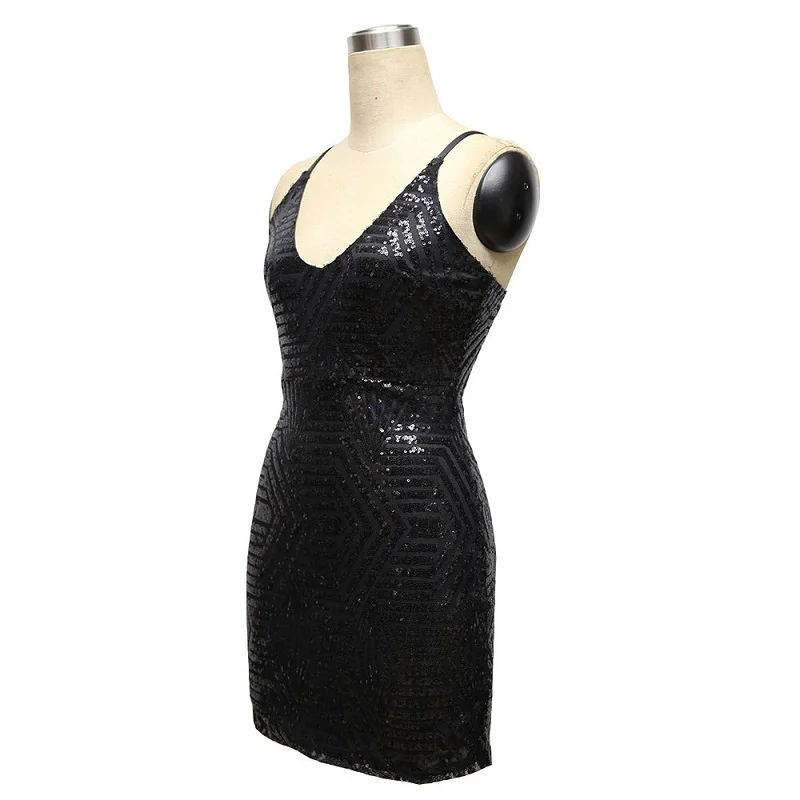 2021 New Summer Sexy V-neck Sequined Backless Party Dress Women Sleeveless Sequins Club Wear Mini Dress Black Gold Vestidos
2021 New Summer Sexy V-neck Sequined Backless Party Dress Women Sleeveless Sequins Club Wear Mini Dress Black Gold Vestidos