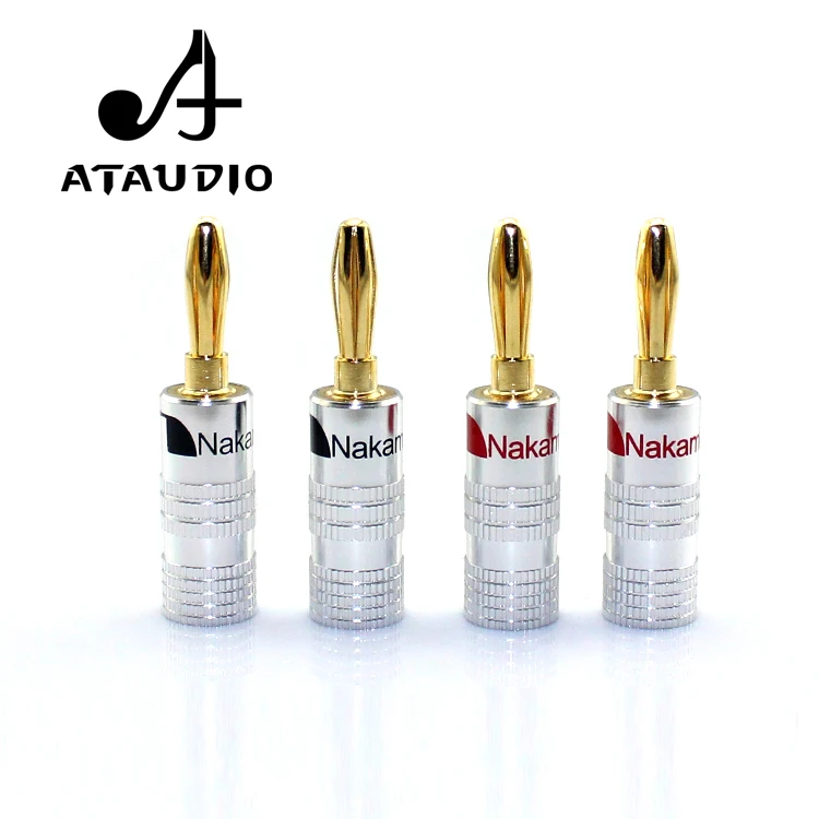 8 шт. ATAUDIO Hifi Nakamichi Банановый штекер высококачественный позолоченный 24K штекер|jack