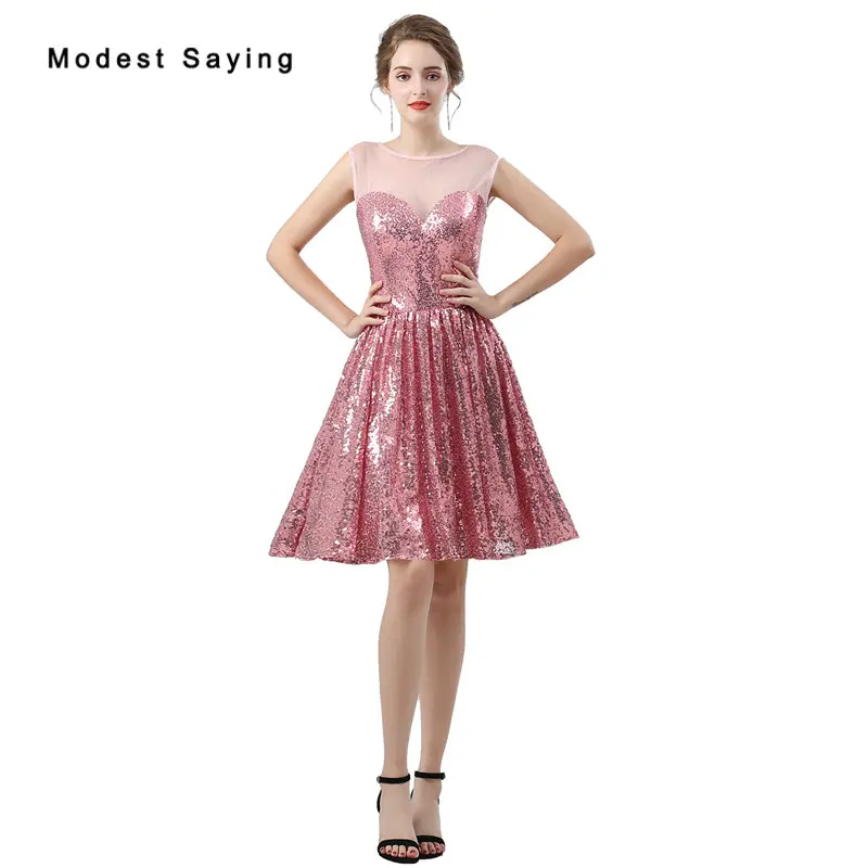 Sexy Illusion Neck Dark Pink A-Line Sequined Mini Cocktail Dresses 2018 Short Homecoming Graduation Prom Gowns vestido de festa
Sexy Illusion Neck Dark Pink A-Line Sequined Mini Cocktail Dresses 2018 Short Homecoming Graduation Prom Gowns vestido de festa