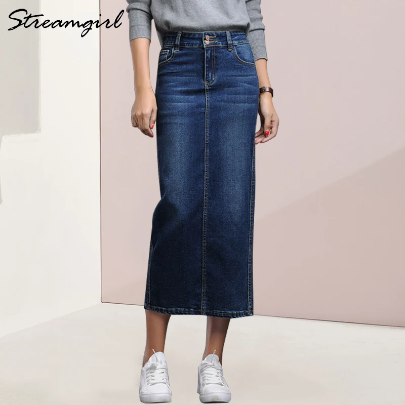 Streamgirl Women Denim Skirt Long Saia Jeans Women's Skirt Denim Skirts For Women Summer Vintage Black Long Skirts Female Sa
Streamgirl Women Denim Skirt Long Saia Jeans Women's Skirt Denim Skirts For Women Summer Vintage Black Long Skirts Female Sa