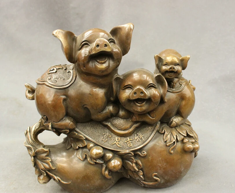 fast shipping USPS to USA S1602 10"Chinese Bronze Copper AuspiciouS Zodiac Year 3 Happy Pig Family Goard Statue
fast shipping USPS to USA S1602 10"Chinese Bronze Copper AuspiciouS Zodiac Year 3 Happy Pig Family Goard Statue
