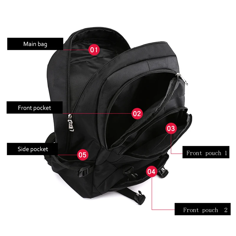 New Men's Casual Large Capacity Backpack Couple Travel Backpack Reflective Strip Multi-layer Pocket Laptop Bag Black Red Blue
New Men's Casual Large Capacity Backpack Couple Travel Backpack Reflective Strip Multi-layer Pocket Laptop Bag Black Red Blue