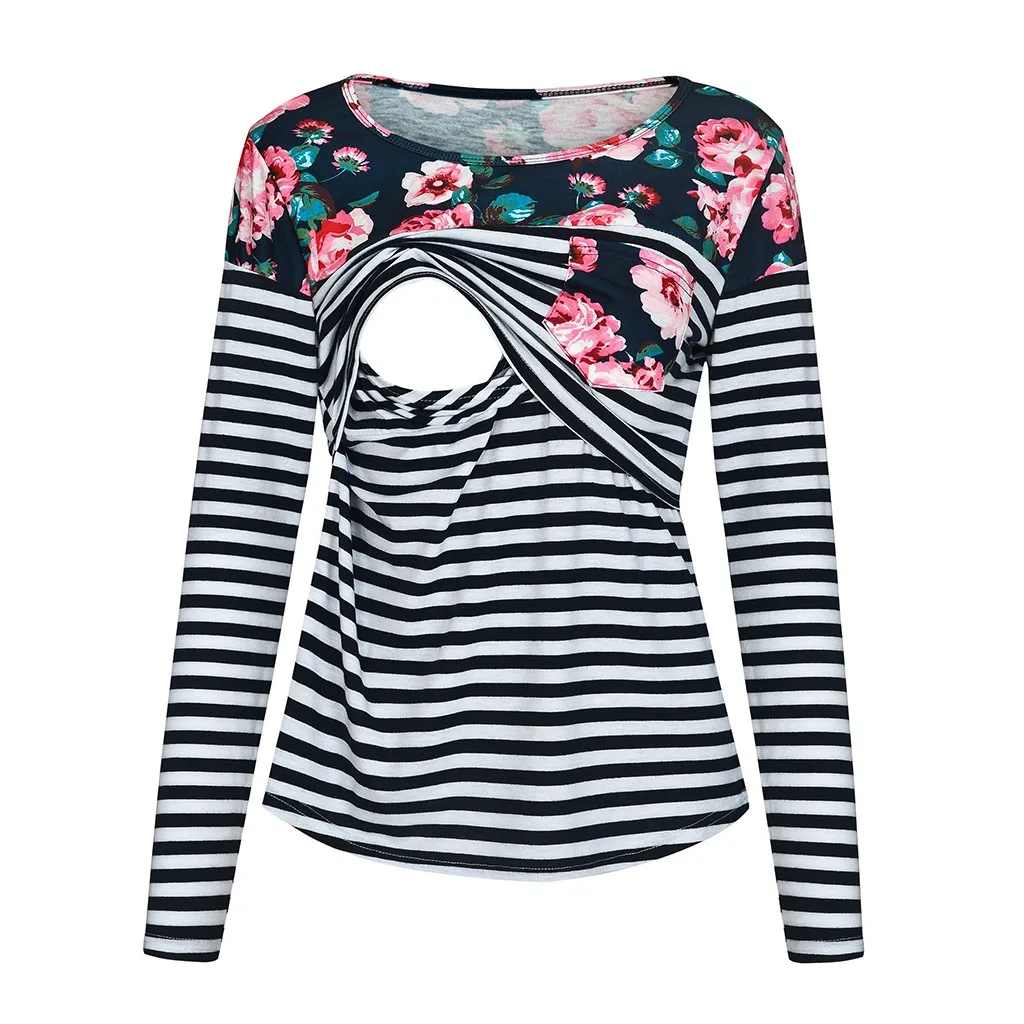 Womens Maternity Tops Long Sleeve Striped Nursing T-shirt For Breastfeeding Women Pregnancy Shirts Ropa Embarazada
Womens Maternity Tops Long Sleeve Striped Nursing T-shirt For Breastfeeding Women Pregnancy Shirts Ropa Embarazada