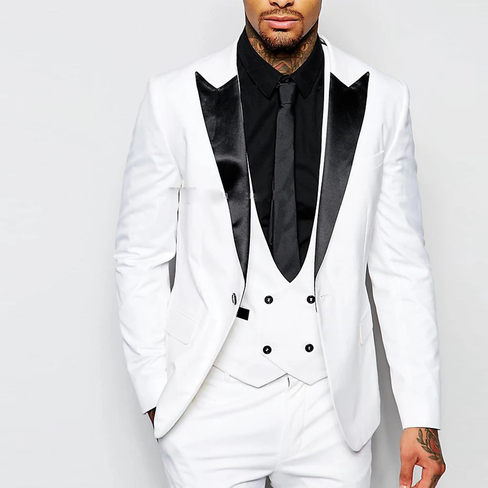 Men's Formal Business Suit 3 Piece 1 Button Set for Wedding Ceremony White Suit (Blazer Vest & Pants)
Men's Formal Business Suit 3 Piece 1 Button Set for Wedding Ceremony White Suit (Blazer Vest & Pants)