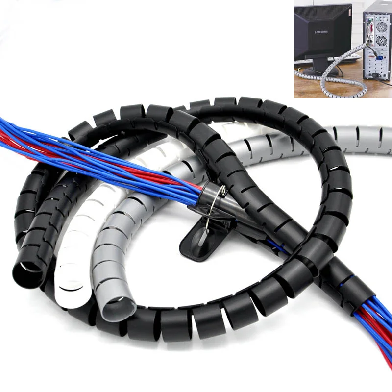 1.5M Sleeve Wire Protector Cable Spiral Wrap Cable Sleeve PP Plastic Covered cable Wire wrap Protective Sleeve Wire Management
1.5M Sleeve Wire Protector Cable Spiral Wrap Cable Sleeve PP Plastic Covered cable Wire wrap Protective Sleeve Wire Management