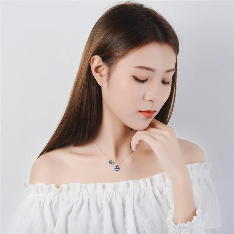 TJP New Arrival Female Moon Earth Pendants Necklace For Women Party Accessories Girl Fashion 925 Silver Necklace Women Jewelry
TJP New Arrival Female Moon Earth Pendants Necklace For Women Party Accessories Girl Fashion 925 Silver Necklace Women Jewelry