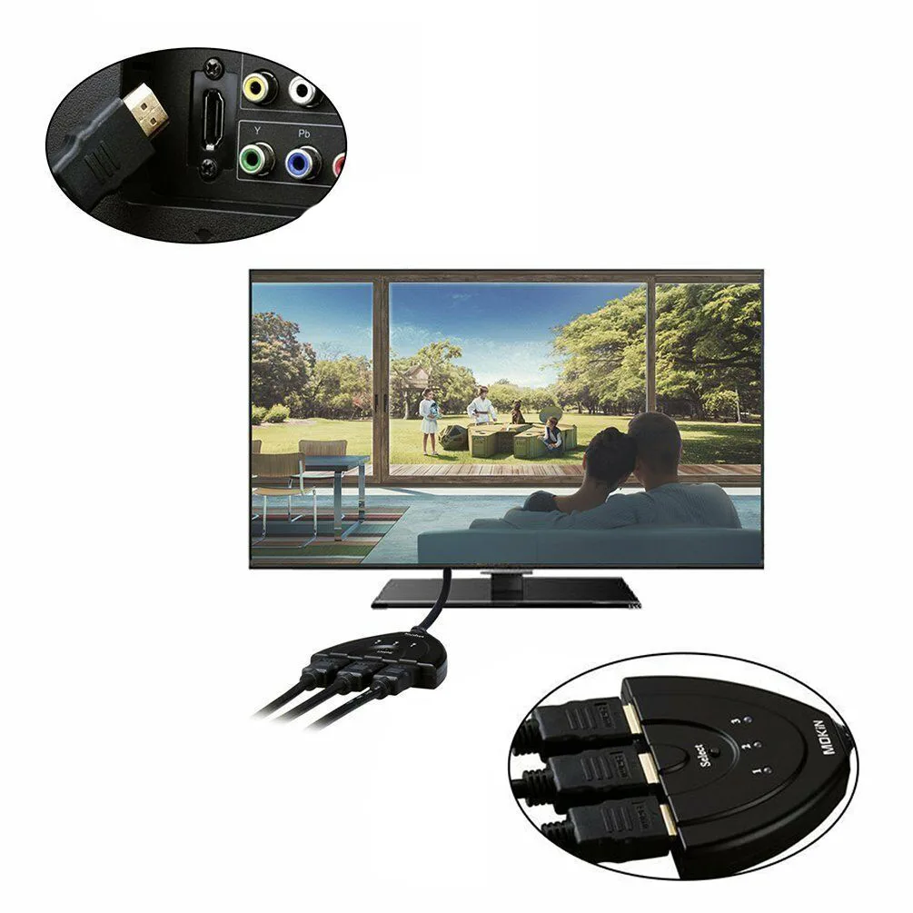 1080P HDMI Port MALE to 3 FEMALE Splitter Cable IN 1 OUT for HDTV DVD Xbox 360 | Электроника