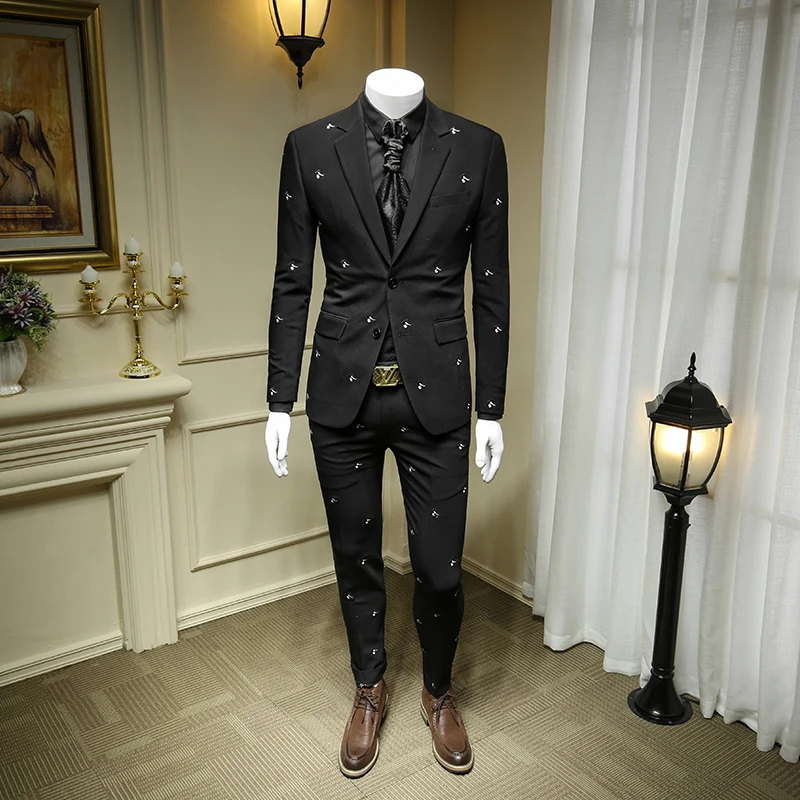 XM GEEKI Mens Black Embroidered Business Casual Dress Suit Jackets Men's Suits Wedding Dresses Suits Groom Blazer 365wt52
XM GEEKI Mens Black Embroidered Business Casual Dress Suit Jackets Men's Suits Wedding Dresses Suits Groom Blazer 365wt52