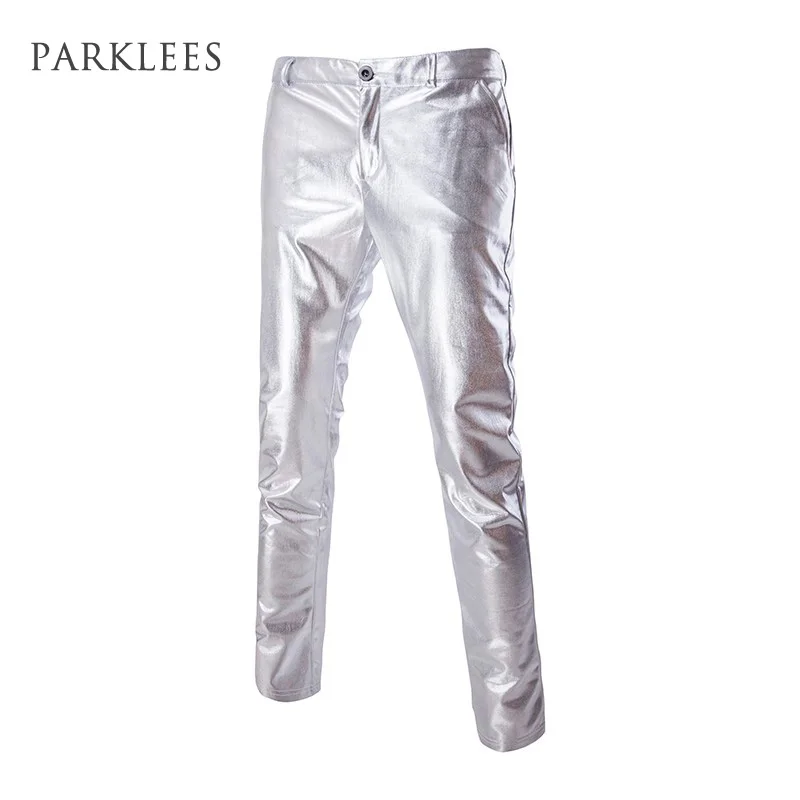 Mens Casual Night Club Metallic Gold Flat Front Suit Pants Casual Slim Fit Straight Leg Trousers Hip Hop Stage Costumes Singers
Mens Casual Night Club Metallic Gold Flat Front Suit Pants Casual Slim Fit Straight Leg Trousers Hip Hop Stage Costumes Singers
