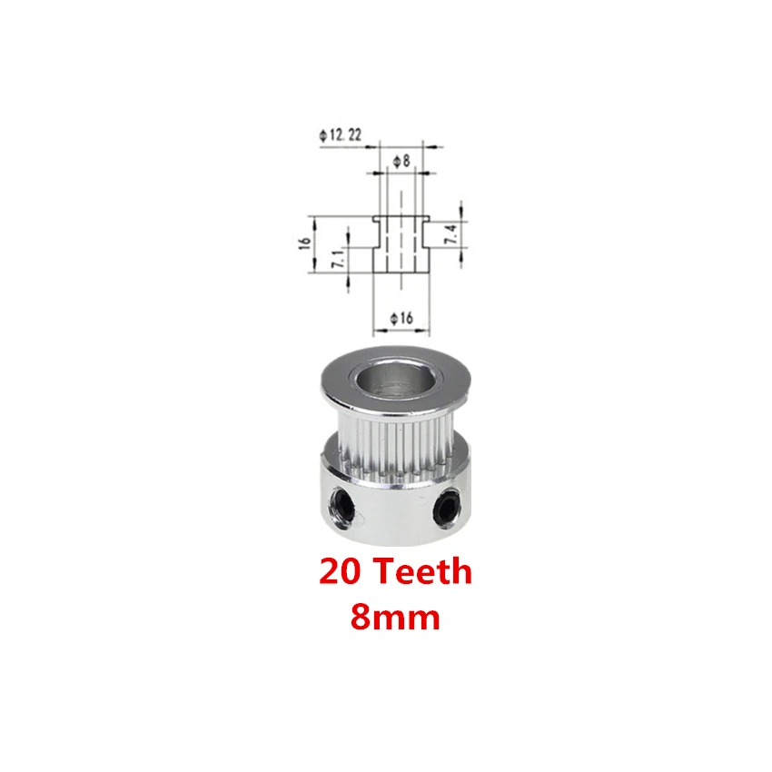 2PC 3D Printer Parts Accessory GT2 20Teeth Bore 5mm/6.35mm/8mm Alumium Timing Belt
2PC 3D Printer Parts Accessory GT2 20Teeth Bore 5mm/6.35mm/8mm Alumium Timing Belt