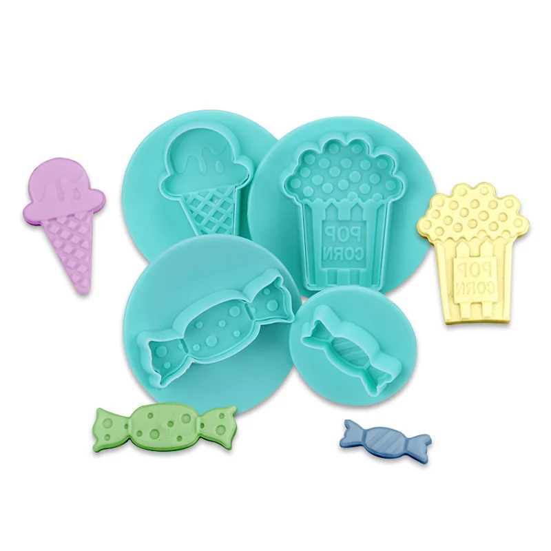(4set/Lot)Free Shipping Plastic 4pcs Sweet Ice Cream Candy Shaped Halloween Cake Fondant Plunger Cutter Molds Set
(4set/Lot)Free Shipping Plastic 4pcs Sweet Ice Cream Candy Shaped Halloween Cake Fondant Plunger Cutter Molds Set