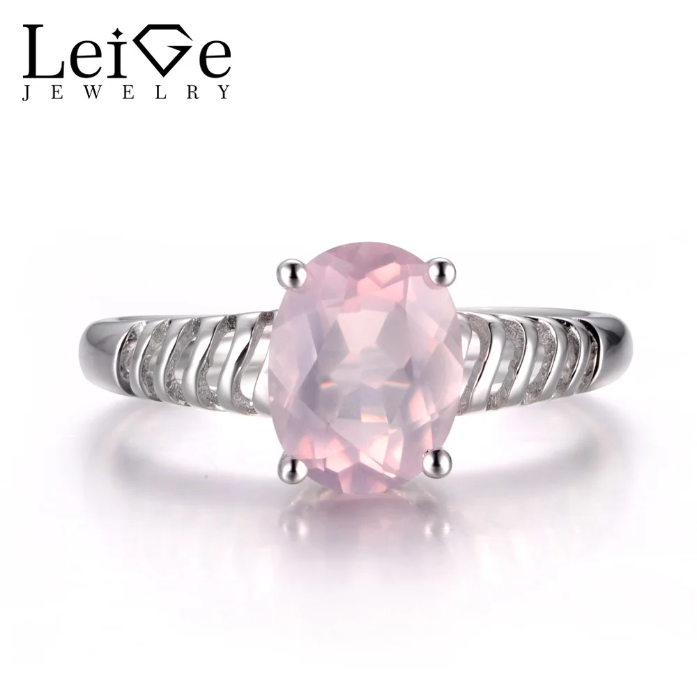 Leige Jewelry Natural Pink Quartz Gemstone Oval Cut Prong Setting Rings Romantic Gifts For Girls 925 Sterling Silver
Leige Jewelry Natural Pink Quartz Gemstone Oval Cut Prong Setting Rings Romantic Gifts For Girls 925 Sterling Silver