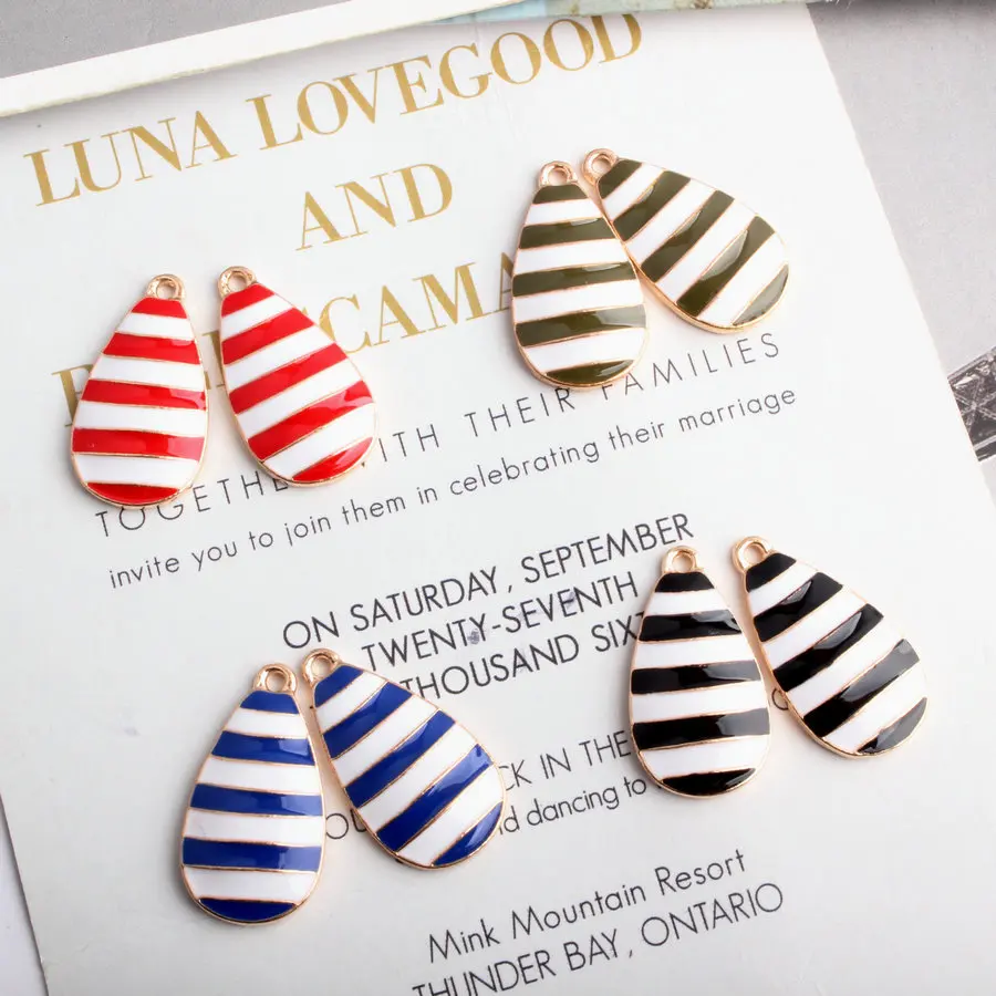10pcs Fashion Enamel Striped Water Droplets Charms for Bracelet Exaggerated Earrings Pendant DIY Jewelry Findings Accessories
10pcs Fashion Enamel Striped Water Droplets Charms for Bracelet Exaggerated Earrings Pendant DIY Jewelry Findings Accessories