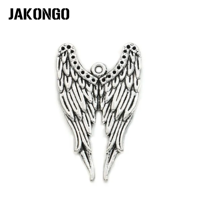JAKONGO Antique Silver Plated Angel Wings Charms Pendants Jewelry Findings Accessories Making fit Bracelet DIY 40x24mm
JAKONGO Antique Silver Plated Angel Wings Charms Pendants Jewelry Findings Accessories Making fit Bracelet DIY 40x24mm