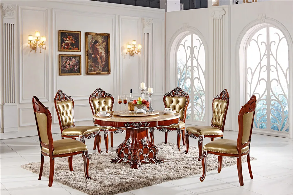Классическая мебель обеденный стол с 8 стульями для дома|dinning table|dining room furniturefurniture