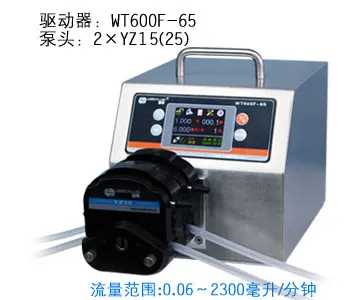 WT600F-65 2xYZ25 Head Big High Flow Industrial Lab Intelligent Dispensing Peristaltic Dosing liquid Pumps 0.16-1700 ml/min
WT600F-65 2xYZ25 Head Big High Flow Industrial Lab Intelligent Dispensing Peristaltic Dosing liquid Pumps 0.16-1700 ml/min