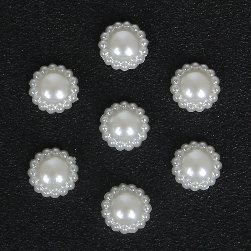 20-200pcs Flat Back Cabochon Imatation Plastic ABS Pearl Flower Ivory Beads for Scrapbook DIY Phone Decoration & Craft Making |