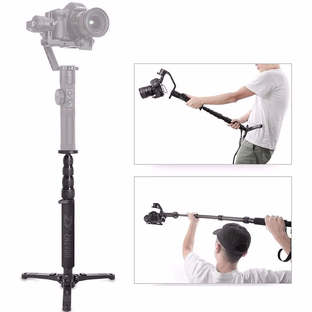 Телескопический монопод Zhiyun, монопод для селфи, с треногой, подставкой для камер Crane 2, Plus, V2, Crane-M,DSLR, Canon, Nikon, SONY