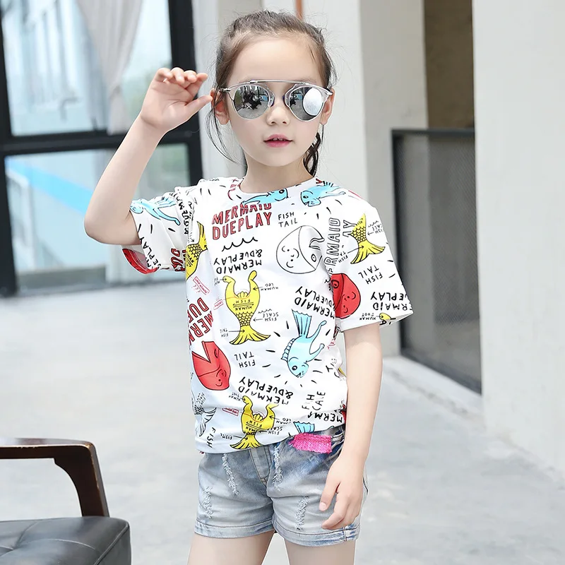 Summer Wear New Fashion Girls Cuhk Children's Short Sleeve Round Collar Cartoon T-shirt Printing Animals Girls T-shirt
Summer Wear New Fashion Girls Cuhk Children's Short Sleeve Round Collar Cartoon T-shirt Printing Animals Girls T-shirt