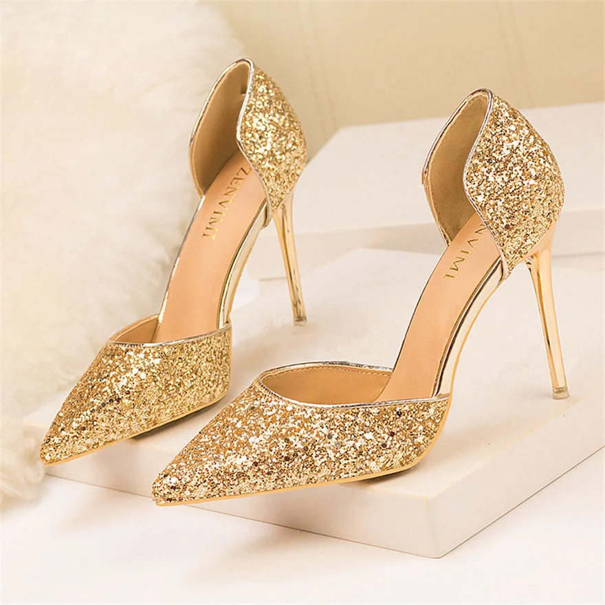 New Arrival Korean Show Thin Women Sandals Shallow Fashion Sequined Cloth High Heels Pointed Toe Women's Wedding Shoes 4 Colors
New Arrival Korean Show Thin Women Sandals Shallow Fashion Sequined Cloth High Heels Pointed Toe Women's Wedding Shoes 4 Colors