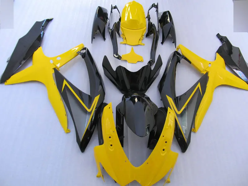 Литьевая форма обтекатель комплект для GSXR600 750 K8 08 09 GSXR 600 GSXR750 2008 2009 ABS желто черные