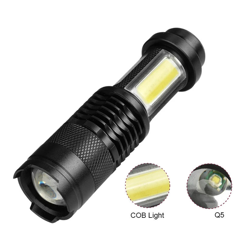

ZK20 Mini Tactical Flashlight LED Keychain police Flashlights 4 Mode Adjustable Focus Zoomable Light COB Work Light Lamp Torch