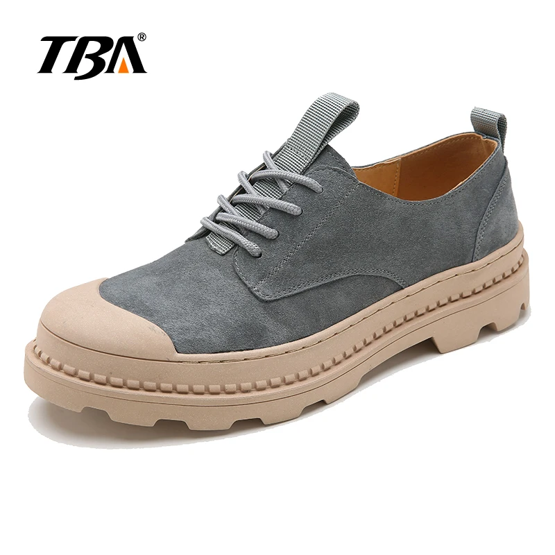 2018 TBA 3711 # мужские Британский тренд Теплые повседневные ботинки коричневый корова