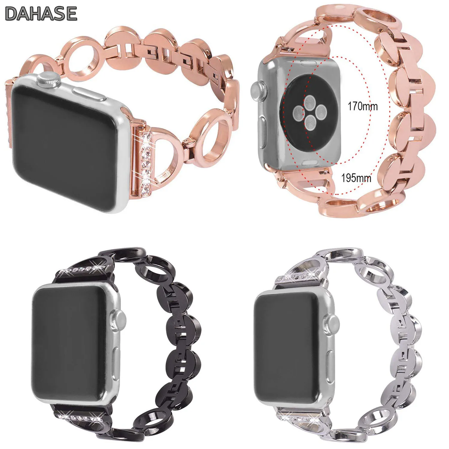 Стразы женские часы со стразами браслет для Apple Watch группа 1/2/3 круглый ремешок из