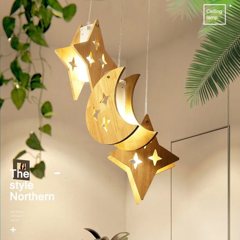 Wood Led Pendant Lights Modern Simple Kitchen Star Moon Hanging Lamps Living Room Dining Room Children Room Verlichting Hanglamp
Wood Led Pendant Lights Modern Simple Kitchen Star Moon Hanging Lamps Living Room Dining Room Children Room Verlichting Hanglamp