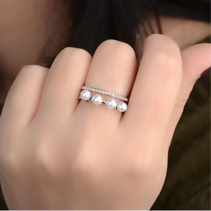 Pearl Micro-zircom Double Combination Set Korean 925 Sterling Silver Jewelry Simple Temperament Female Hipster Rings SR322
Pearl Micro-zircom Double Combination Set Korean 925 Sterling Silver Jewelry Simple Temperament Female Hipster Rings SR322
