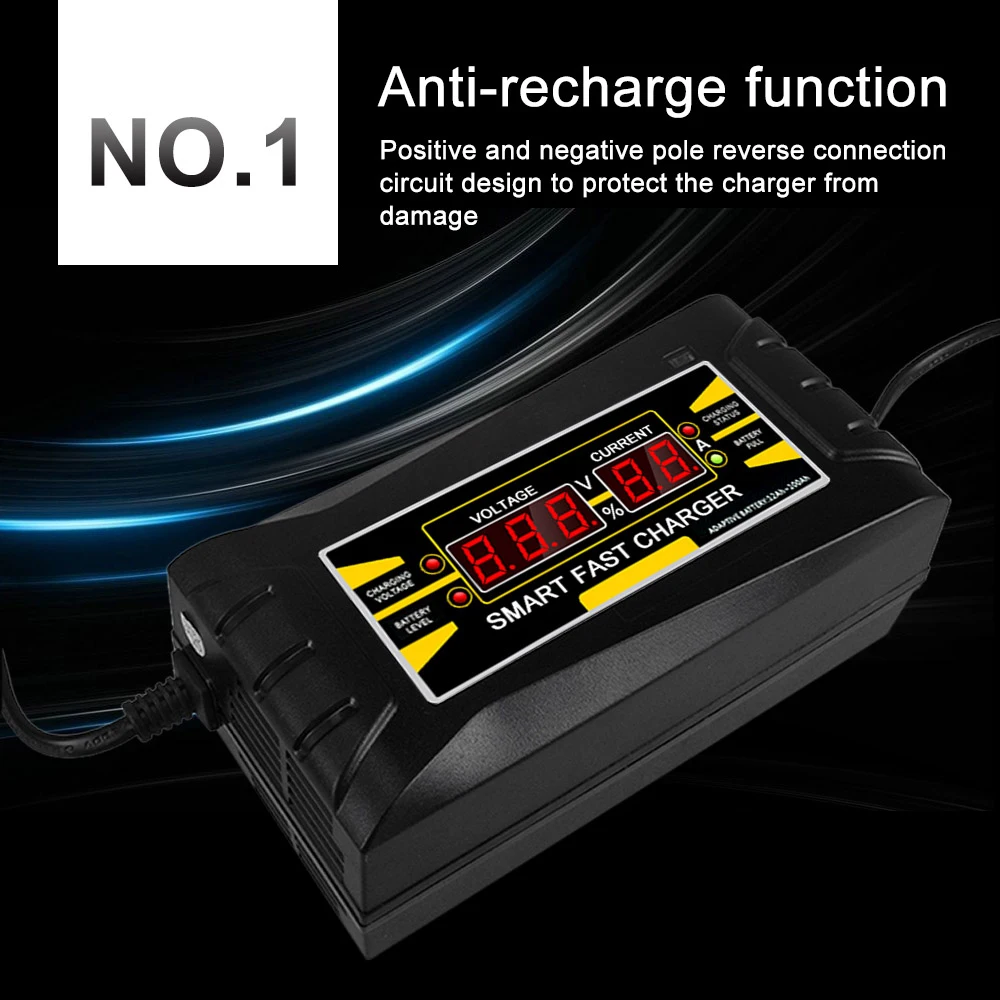 2020 Full Automatic Car Battery Charger 150V-250V To 12V 6A Intelligent Fast Power Charging For Wet Dry LCD Display EU US Plug
2020 Full Automatic Car Battery Charger 150V-250V To 12V 6A Intelligent Fast Power Charging For Wet Dry LCD Display EU US Plug