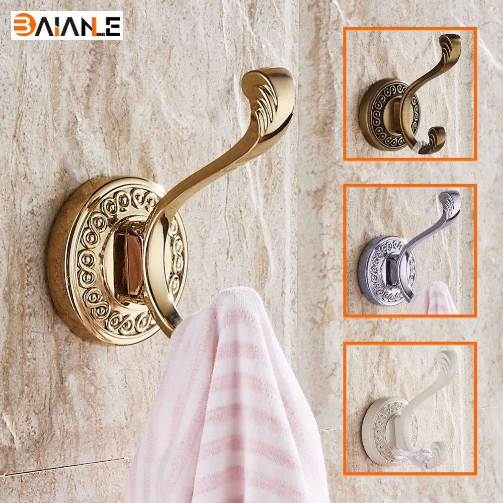 Gold Zinc Alloy clothes hooks wall mounted coat hook Bathroom Accessory handing towel clothes single Robe Hooks
Gold Zinc Alloy clothes hooks wall mounted coat hook Bathroom Accessory handing towel clothes single Robe Hooks