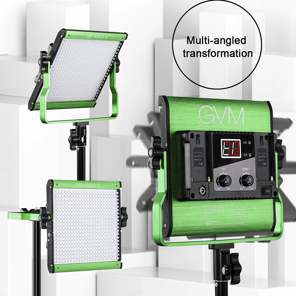 GVM Professional Photography Light Dimmable 480 LED Video Panel Light 2300~6800K Video TV Studio Photographic Shooting Green 28W
GVM Professional Photography Light Dimmable 480 LED Video Panel Light 2300~6800K Video TV Studio Photographic Shooting Green 28W