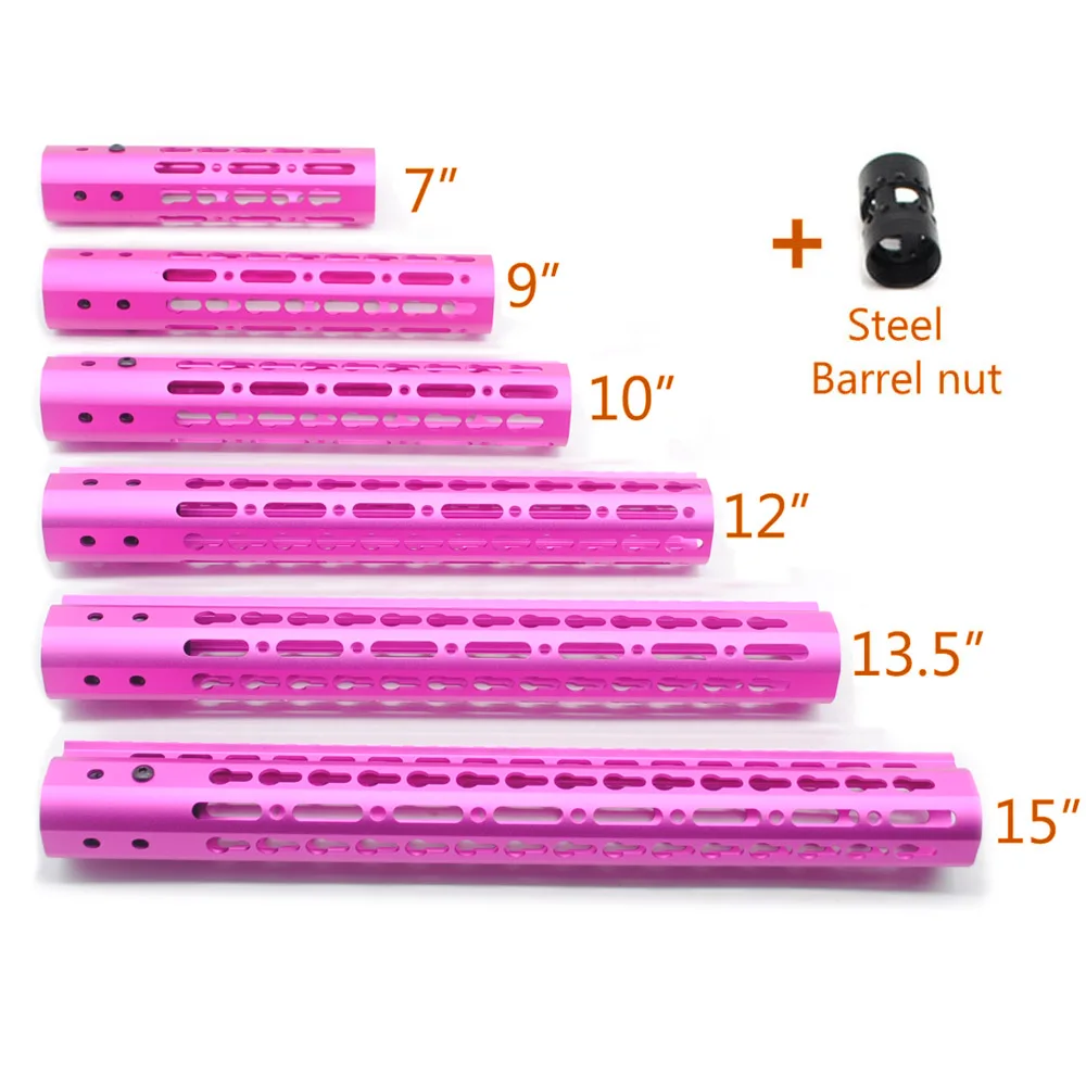 7''9''10''12''13.5''15'' inch Keymod Handguard Rail Free Float Mount System Fit AR-15 .223/5.56 Pink Anodized with Steel Nut
7''9''10''12''13.5''15'' inch Keymod Handguard Rail Free Float Mount System Fit AR-15 .223/5.56 Pink Anodized with Steel Nut