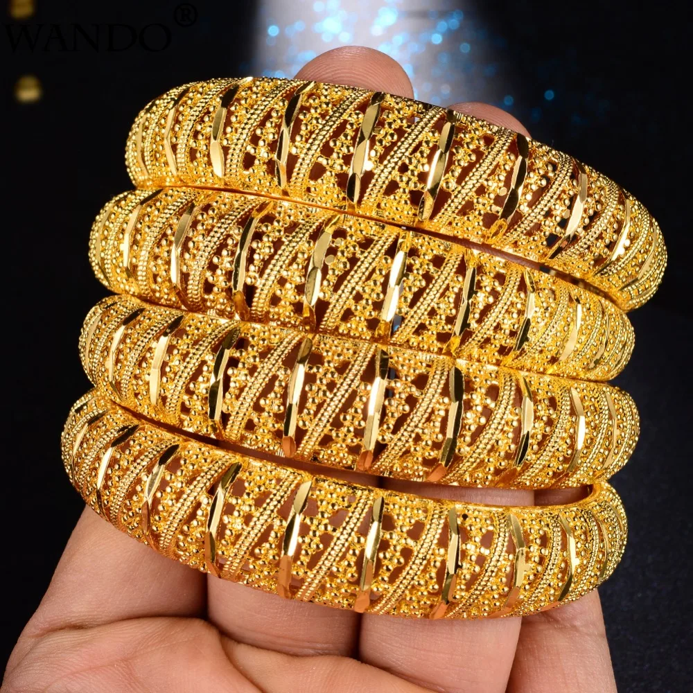 WANDO 4Pcs Gold-Colour Ethnic Bangle For Women Middle East/Dubai Heartbeat Bracelet Wedding Jewelry Christmas Gift Wholesale B74
WANDO 4Pcs Gold-Colour Ethnic Bangle For Women Middle East/Dubai Heartbeat Bracelet Wedding Jewelry Christmas Gift Wholesale B74
