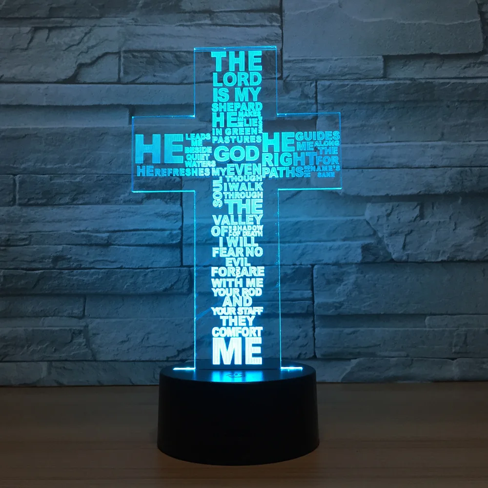 Creative Cross 3D LED Night Light Lamp 7 Colors USB Home Decor Lamp Table Desk Lights Birthday Party Gift For Children Friends
Creative Cross 3D LED Night Light Lamp 7 Colors USB Home Decor Lamp Table Desk Lights Birthday Party Gift For Children Friends
