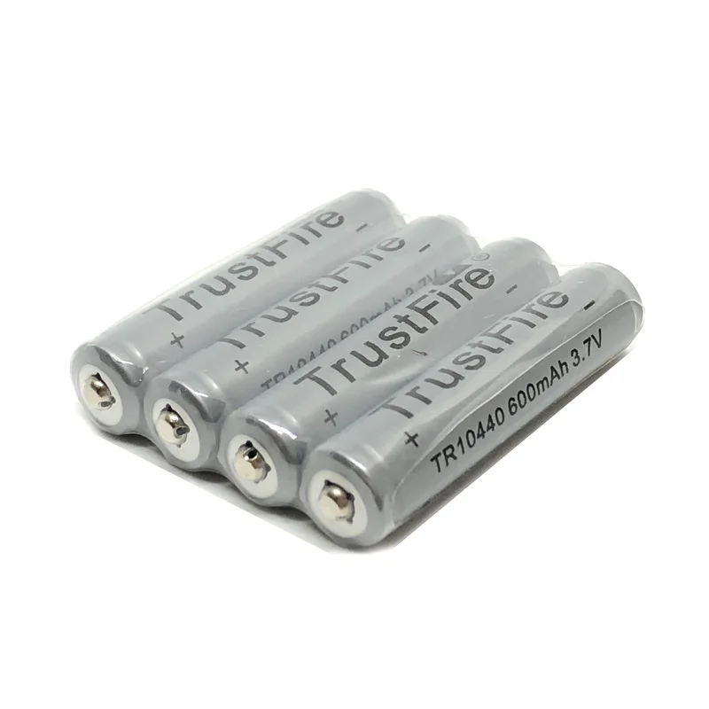 

4pcs/lot TrustFire 10440/AAA 600mAh 3.7V Lithium Battery Rechargeable Batteries with Protected Borad For LED Flashlights