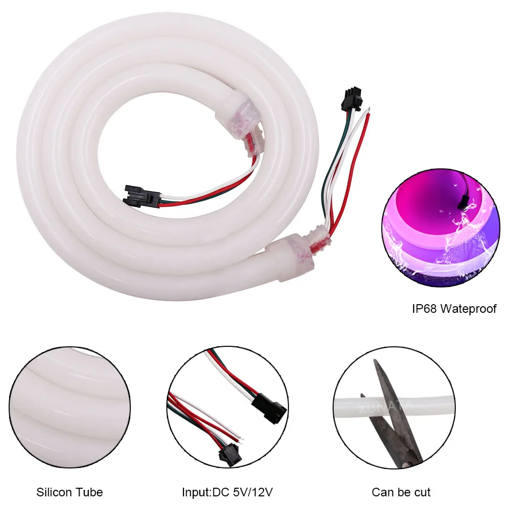1M/2M/5M Addressable Led RGB Pixel Neon Rope light WS2811 WS2812B SK6812 5050 60leds/m IP68 Waterproof Pixel Strip Lamp DC5V 12V
1M/2M/5M Addressable Led RGB Pixel Neon Rope light WS2811 WS2812B SK6812 5050 60leds/m IP68 Waterproof Pixel Strip Lamp DC5V 12V
