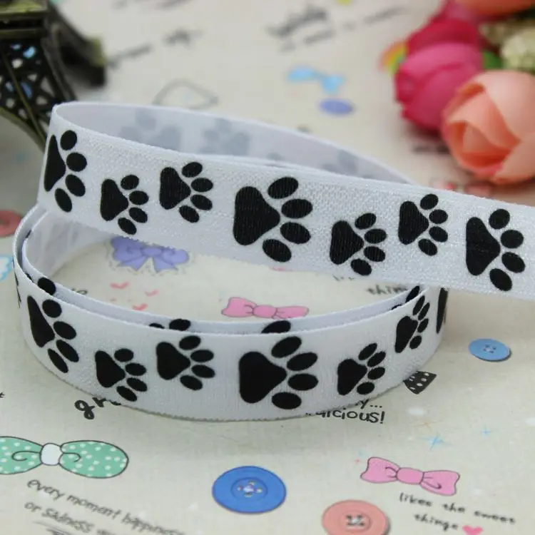 DHK 5/8 inch 5yards Fold Over Elastic FOE pawprint printed ribbon headband hair band diy decoration OEM Wholesale C417
DHK 5/8 inch 5yards Fold Over Elastic FOE pawprint printed ribbon headband hair band diy decoration OEM Wholesale C417