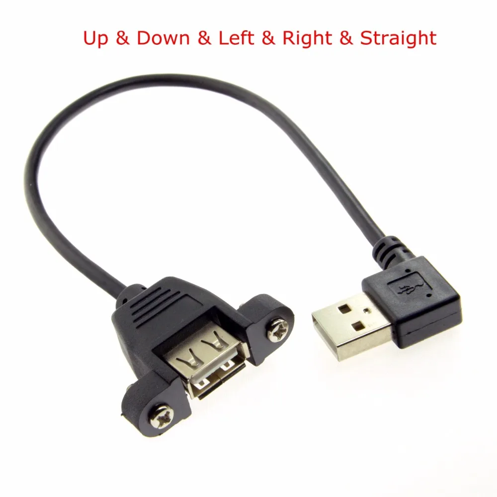 25cm 90 Degree Up Down Left Right Angled USB 2.0 A Male Connector to Female Extension USB Cable With Panel Mount Hole screws
25cm 90 Degree Up Down Left Right Angled USB 2.0 A Male Connector to Female Extension USB Cable With Panel Mount Hole screws