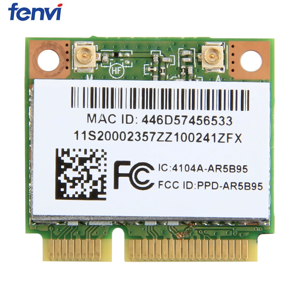

Wireless Wi-Fi card Half Mini PCI-E Wlan With Atheros 9285 AR5B95 For 150Mbps 802.11B/G/N For IBM Z385 Z580 Z585 G555 G560
