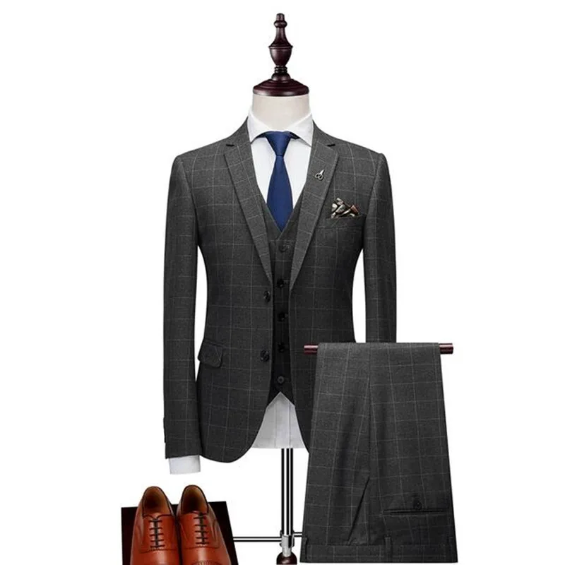 Men's suit men's business slim suit wedding banquet formal suit dress men's check suit three-piece jacket, pants, and vest
Men's suit men's business slim suit wedding banquet formal suit dress men's check suit three-piece jacket, pants, and vest