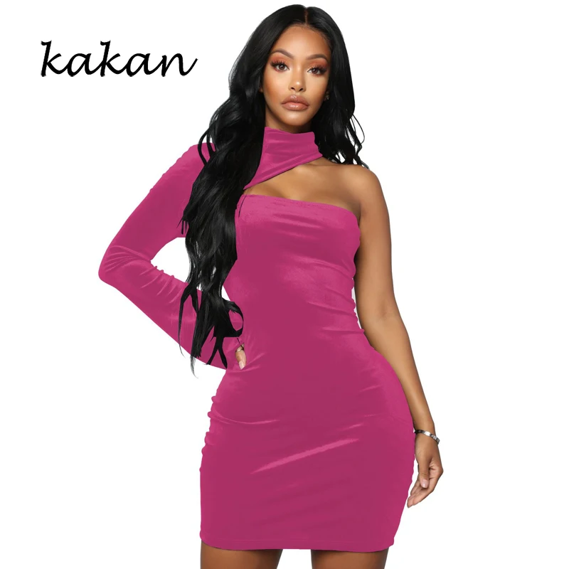 Kakan 2019 spring new women's dress sexy shoulder gold diamond dress pink blue black dress S-3XL
Kakan 2019 spring new women's dress sexy shoulder gold diamond dress pink blue black dress S-3XL