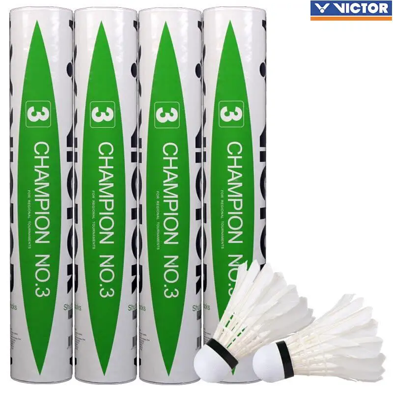 Оригинальный Волан для бадминтона Victor CHAMPION № 3 перо утки профессиональное